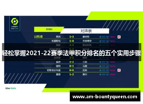 轻松掌握2021-22赛季法甲积分排名的五个实用步骤